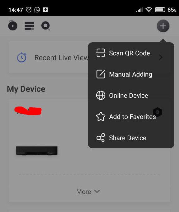 Scan QR Code untuk menambahkan ip camera